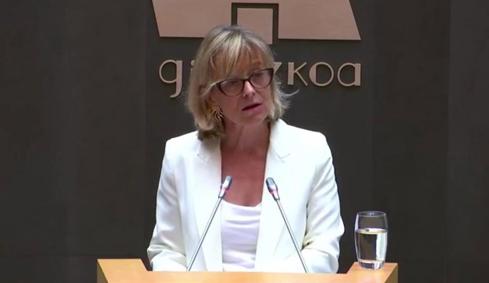 Archivo - Eider Mendoza en su comparecencia en el Pleno de investidura de las Juntas Generales de Gipuzkoa.