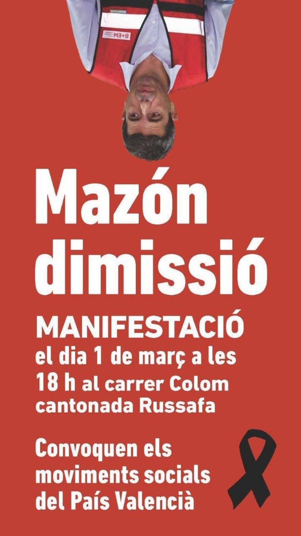 Cartel de la quinta manifestación de 'Mazón Dimisión', que tendrá lugar el 1 de marzo
