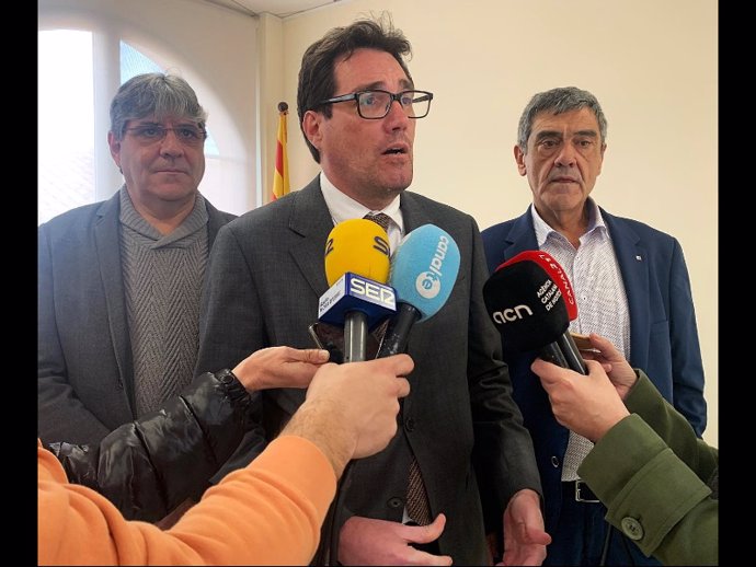 El secretario de Empresa y Competitividad, Jaume Baró, tras la reunión del órgano de gobierno del Fons de Transició Nuclear, en la sede del Consell Comarcal de la Terra Alta