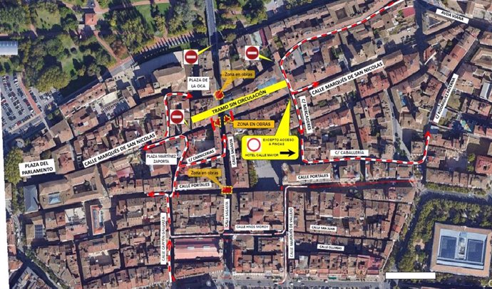 Las obras en la calle Sagasta provocarán afecciones en el cruce con Marqués de San Nicolas a partir de este miércoles