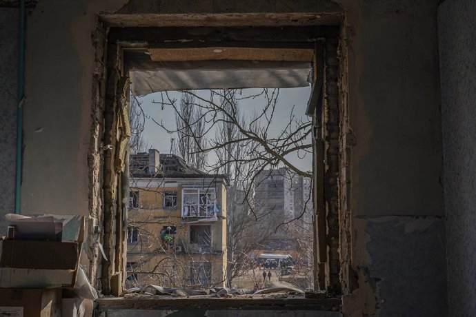 Imagem de arquivo de um ataque russo em Kramatorsk, região de Donetsk, na Ucrânia.