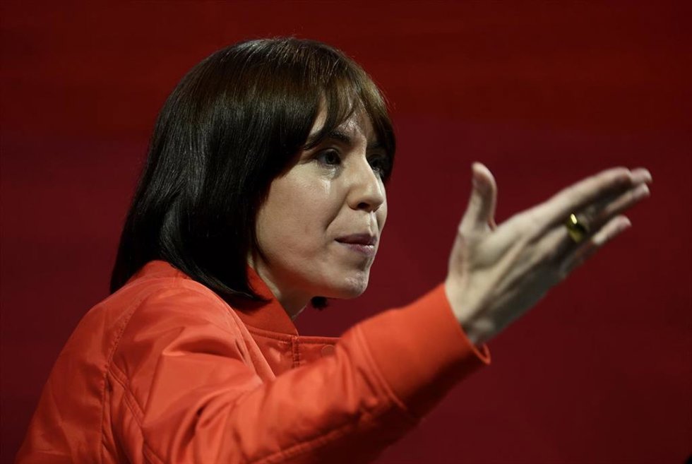 La ministra de Ciencia, Innovación y Universidades, y secretaria general del PSPV-PSOE, Diana Morant, durante el 15 Congreso del PSPV, en el Palacio de Congresos de Valencia, a 31 de enero de 2025, en Valencia, Comunidad Valenciana (España). 