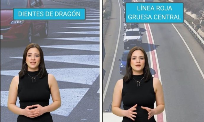 Da linha vermelha aos dentes de dragão: o significado desses sinais de trânsito da DGT que poucos conhecem