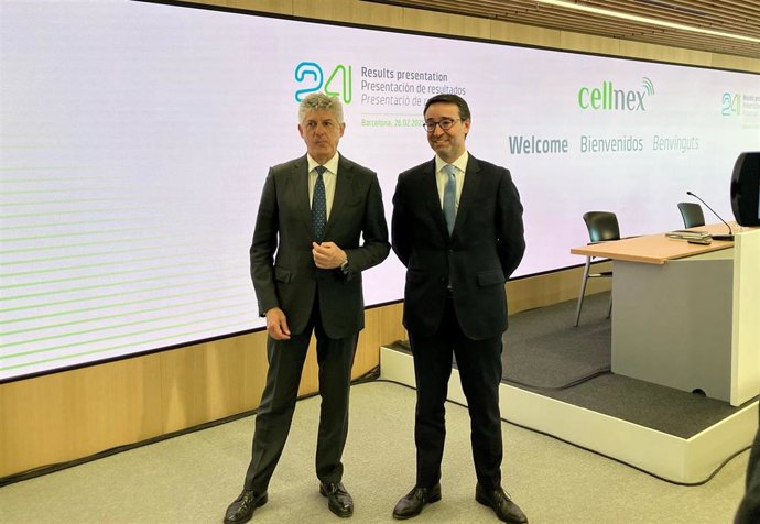 El ceo de Cellnex, Marco Patuano, y el director financiero, Raimon Trias.
