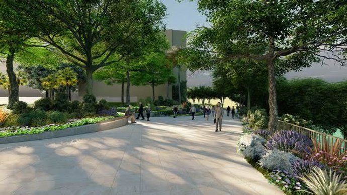 Archivo - Recreación digital del futuro entorno de Altadis con el tratamiento paisajístico planeado