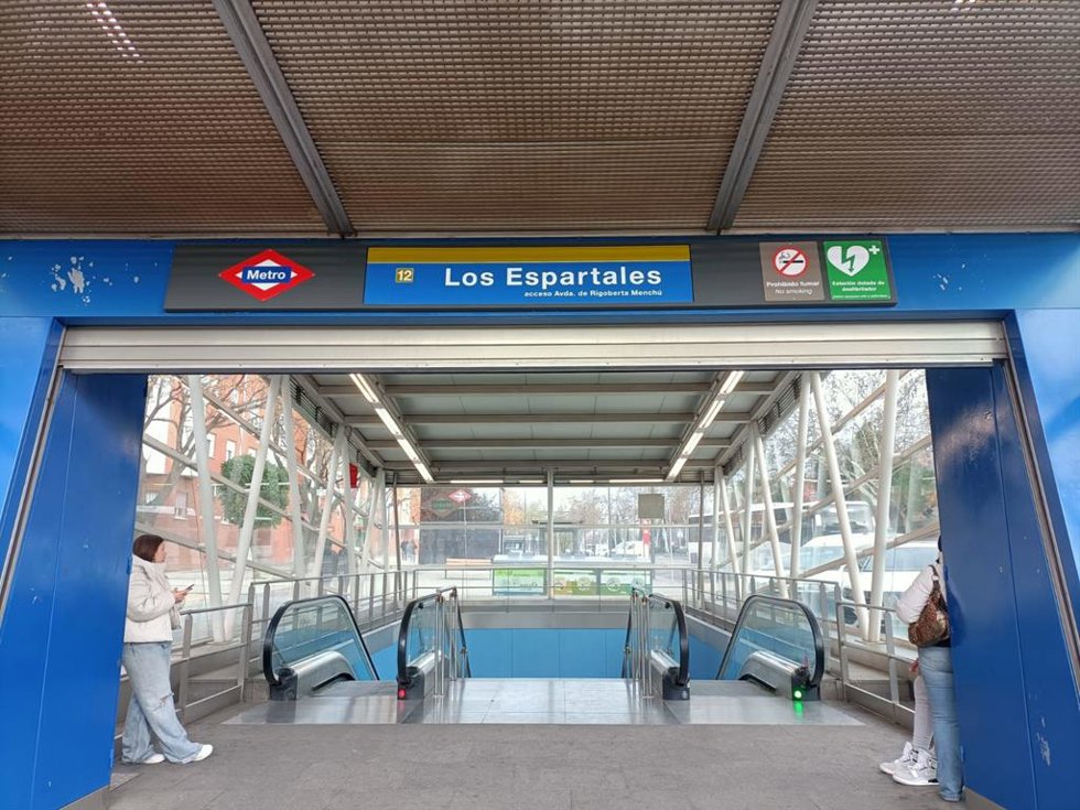 Archivo - Parada de Metro de Los Espartales, en Getafe, de la Línea 12 (MetroSur)