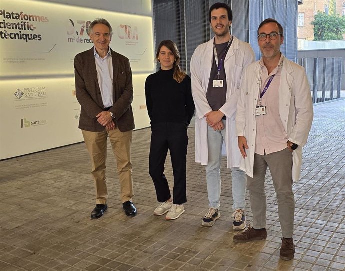 Los investigadores del IR Sant Pau Jaime Kulisevsky, Andrea Moreu-Valls, Arnau Puig-Davi y Saul Martínez-Horta.