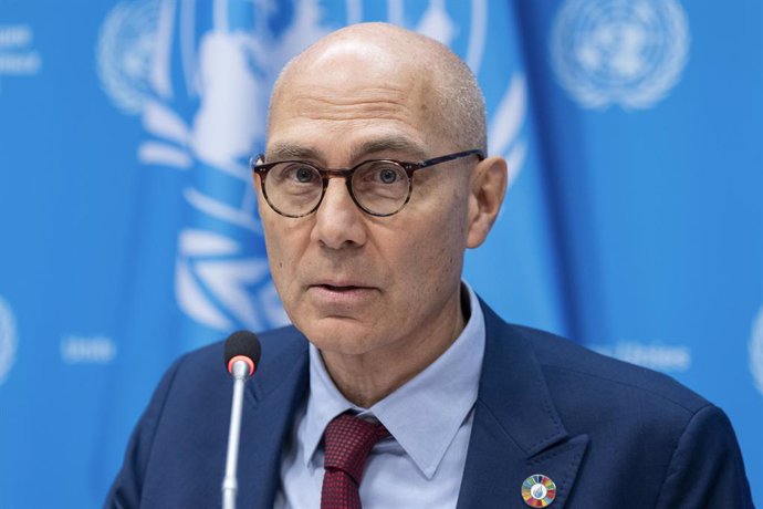 Archivo - October 17, 2024, New York, New York, United States: UN High Commissioner for Human Rights Volker Turk brief media on world conflicts and how they affect human rights in those locations at UN Headquarters in New York on October 17, 2024