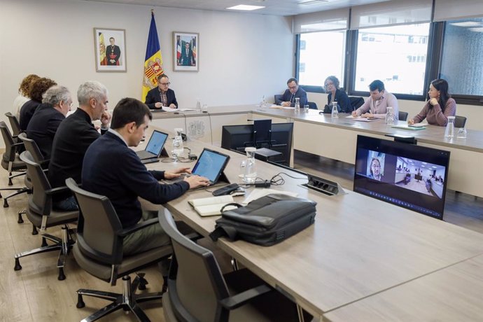 Un instant de la reunió del Pacte d'Estat per a l'acord amb la UE