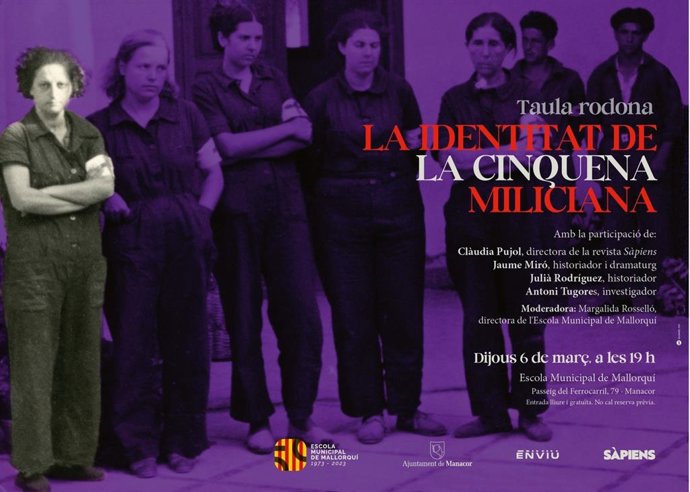 Cartel del acto de presentación del estudio 'La cinquena miliciana'.