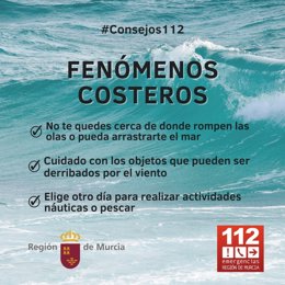 Cartel con los consejos frente a los fenómenos costeros