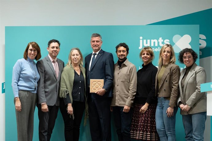 Archivo - (I-D) El concejal de Barcelona, Joan Rodríguez i Portell, la concejala de Barcelona, Neus Munté Fernàndez, el presidente de Junts en el Ayuntamiento de Barcelona, Jordi Martí, el concejal de Sant Cugat del Vallès, Jordi Puigneró i Ferrer, la con