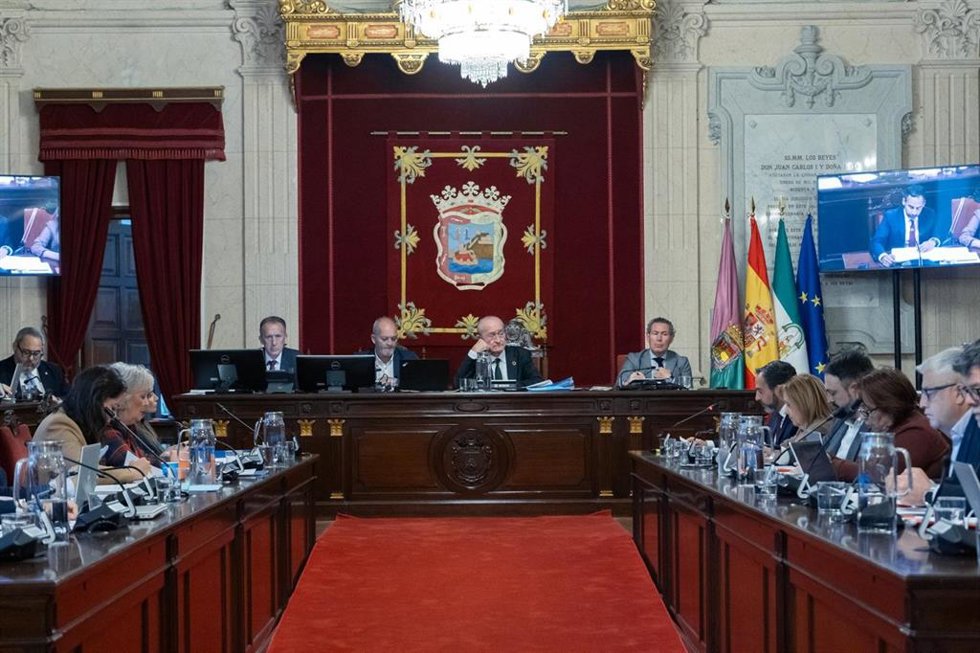 Archivo - Pleno del Ayuntamiento de Málaga en una imagen de archivo