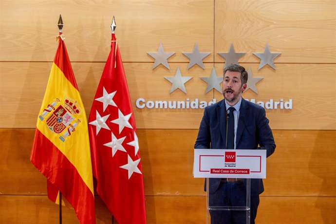 El consejero de Presidencia de la Comunidad de Madrid, Miguel Ángel García Martín, ofrece una rueda de prensa 