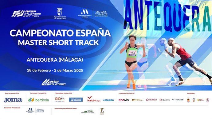 Cartel del Campeonato de España Máster de Short Track de atletismo