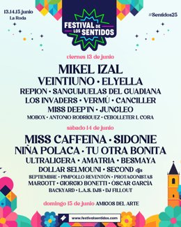 Cartel de #Sentidos25 que lidera Mikel Izal.