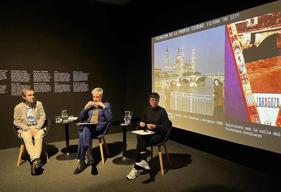 Presentación de la exposición sobre cine doméstico en CaixaForum Zaragoza.