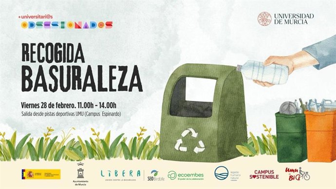 Cartel de la recogida de basuraleza organizada por la UMU