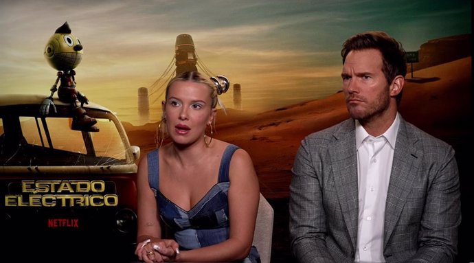 Millie Bobby Brown y Chris Pratt ('Estado eléctrico'): "Cada vez vivimos más en las pantallas y menos en el mundo real"