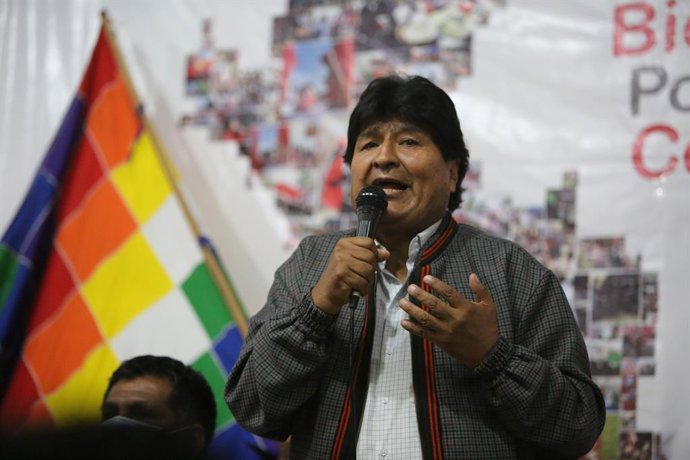 Archivo - 4 de janeiro de 2023, AREQUIPA, PERU: AREQUIPA, 25 DE SETEMBRO DE 2021...EL EX PRESIDENTE DE BOLIVIA, EVO MORALES TUVO UN ENCUENTRO CON LOS JOVENES MILITANTES DE PERU LIBRE EN LA CIUDAD DE AREQUIPA...FOTOS: LEONARDO CUITO / GEC