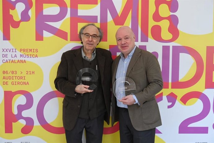 Benet Casablancas y Josep Guinovart, en los Premis Enderrock-440 Clàssica&Jazz