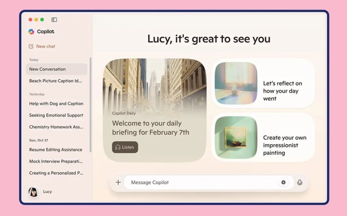 Aplicación de Microsoft Copilot para macOS.