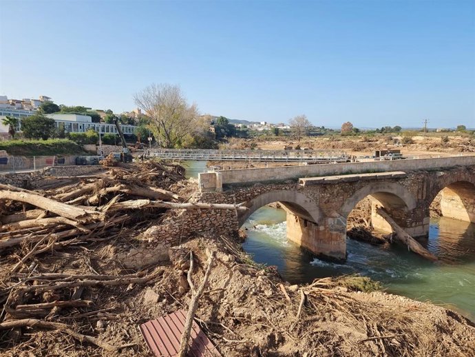 Imagen del término municipal de Riba-roja tras el paso de la dana