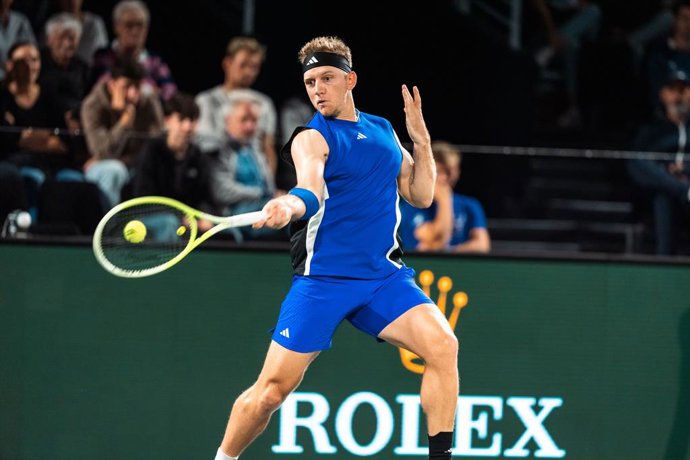 Archivo - Alejandro DAVIDOVICH FOKINA (ESP) durante o qualifying do Rolex Paris Masters 2024, torneio de tênis ATP Masters 1000, em 26 de outubro de 2024, na Accor Arena, em Paris, França - Foto Alexandre Martins / DPPI