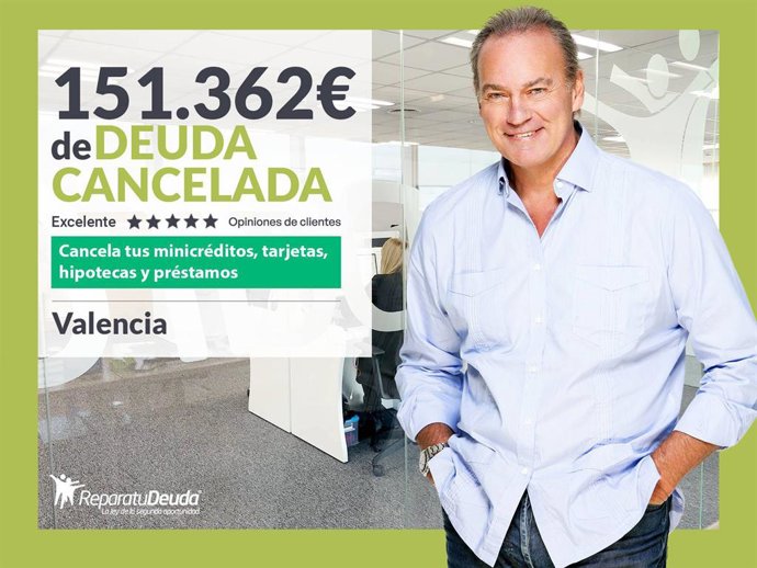 Repara tu Deuda Abogados cancela 151.362€ en Valencia con la Ley de Segunda Oportunidad