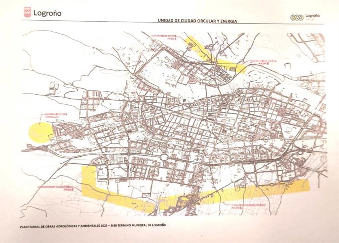 Mapa de las intervenciones previstas