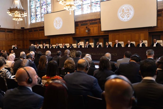 Archivo - THE HAGUE, Nov. 30, 2024 -- Esta foto tirada em 19 de julho de 2024 mostra uma sessão pública da Corte Internacional de Justiça (CIJ) em Haia, Holanda. A Corte Internacional de Justiça (CIJ) pediu a Israel que ponha fim à sua presença "ilegal" e
