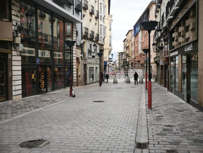 Obras en la calle Sagasta de Logroño a 28 de febrero de 2025