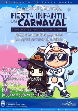 Imagen del cartel para la celebración de una fiesta infantil por parte del Ayuntamiento de El Puerto.