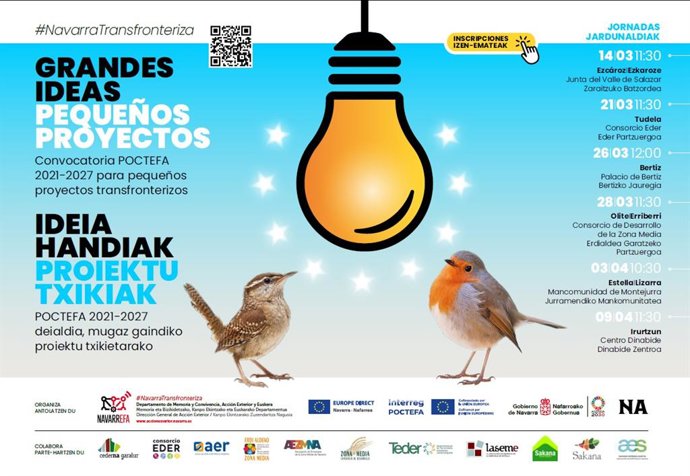 Cartel con las sesiones organizadas.