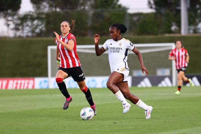 Archivo - Linda Caicedo of Real Madrid in action during the Spanish Women League, Liga F, football match played between Real Madrid and Athletic Club de Bilbao at Alfredo Di Stefano stadium on June 09, 2024 in Valdebebas, Madrid, Spain.