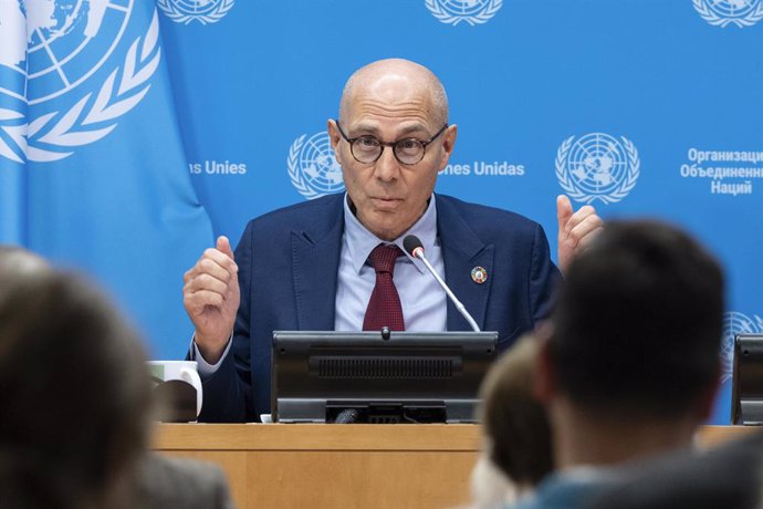 Archivo - October 17, 2024, New York, New York, United States: UN High Commissioner for Human Rights Volker Turk brief media on world conflicts and how they affect human rights in those locations at UN Headquarters in New York on October 17, 2024