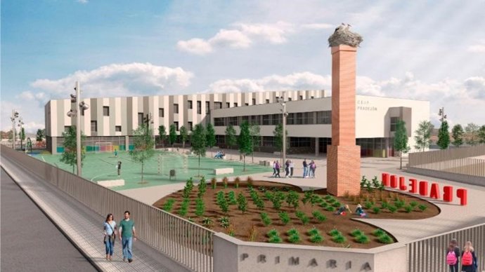 Simulación del futuro colegio de Pradejón