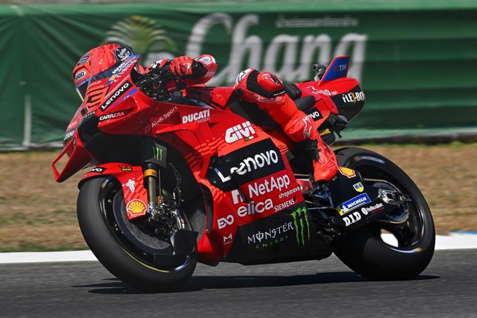 93 MARQUEZ Marc (spa), Ducati Lenovo Team, Ducati Desmosedici GP25, em ação durante o 2025 MotoGP PT Grand Prix of Thailand no Chang International Circuit de 28 de fevereiro a 2 de março, em Buriram, Tailândia - Photo Studio Milagro / DPPI