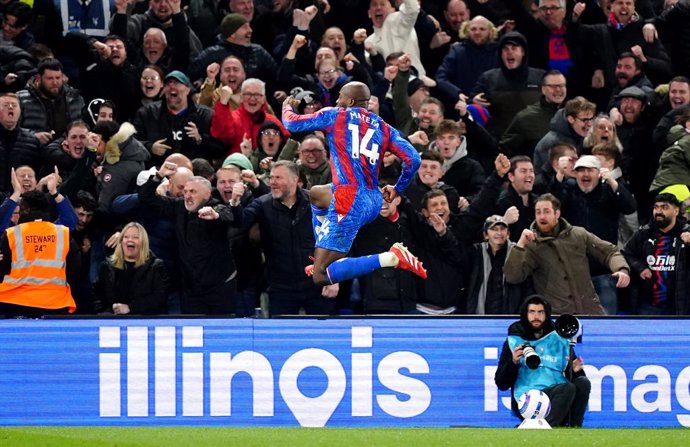 25 February 2025, United Kingdom, London: Crystal Palace's Jean-Philippe Mateta celebrates scoring their side's second goal of the game during the English Premier League soccer match between Crystal Palace vs Aston Villa at Selhurst Park. Photo: Zac Goodw