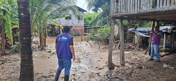 Inundaciones en en el cantón ecuatoriano de Portoviejo.