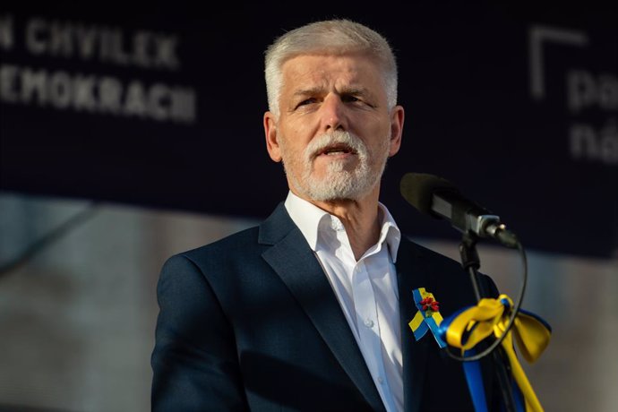 Archivo - February 24, 2024, Prague, Czech Republic: Czech president Petr Pavel seen speaking during the demonstration. Thousands of people gathered at the Old Town Square in Prague to mark the second anniversary of the Russian invasion of Ukraine. Russia