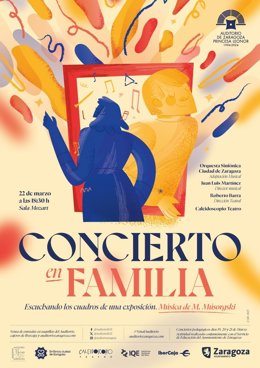 Cartel del Concierto en Familia en el Auditorio de Zaragoza.