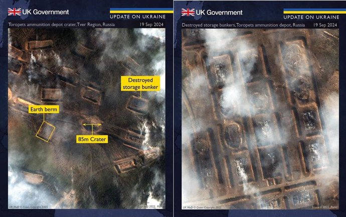 Almacenes de munición rusos destruidos en ataques ucranianos