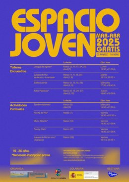 Espacio Joven acoge desde este lunes un nuevo ciclo de talleres y encuentros para las tardes de entre semana