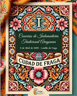 Cartel del Concurso de Indumentaria Tradicional  Aragonesa Ciudad de Fraga