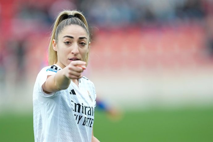 Archivo - Olga Carmona of Real Madrid gestures during the Spanish Women League, Liga F, football match played between Atletico de Madrid and Real Madrid at Centro Deportivo Wanda Alcala de Henares on January 05, 2025, in Madrid, Spain.