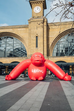 A giant Kipling inflatable monkey takes over King’s Cross Station