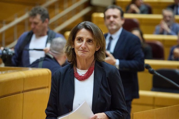 Archivo - Arquivo - A terceira vice-presidente e ministra da Transição Ecológica e do Desafio Demográfico, Teresa Ribera, durante sua participação na sessão plenária do Senado para oferecer suas explicações sobre a gestão das inundações causadas pela DANA