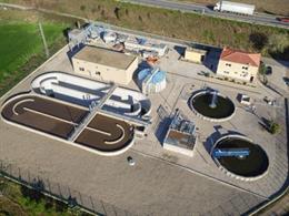 Vista aérea de la depuradora de Montblanc (Tarragona)