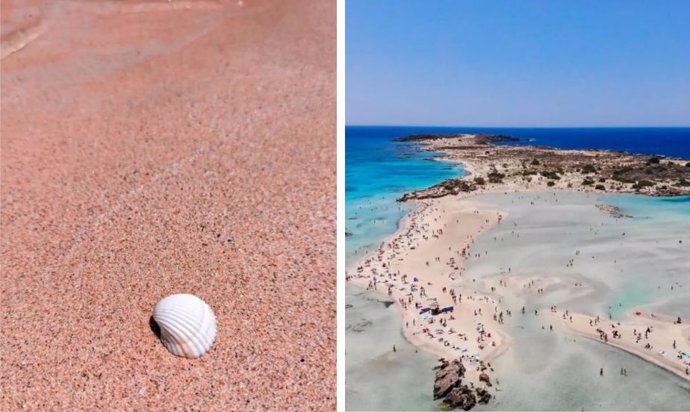 A praia mais bonita do mundo para um refúgio dos sonhos tem areia rosa e fica a duas horas e meia da Espanha.